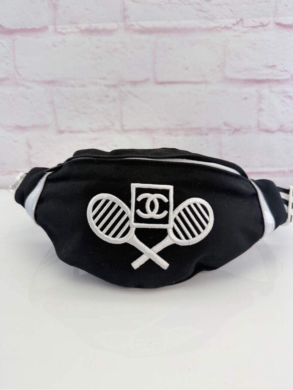 Chanel Black & White Chanel VIP Gift Tennis Motif Belt Bag